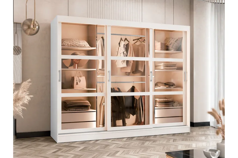 Harvans Garderobeskap 250x203 cm - Hvit - Oppbevaring - Klesoppbevaring - Garderober & garderobesystem