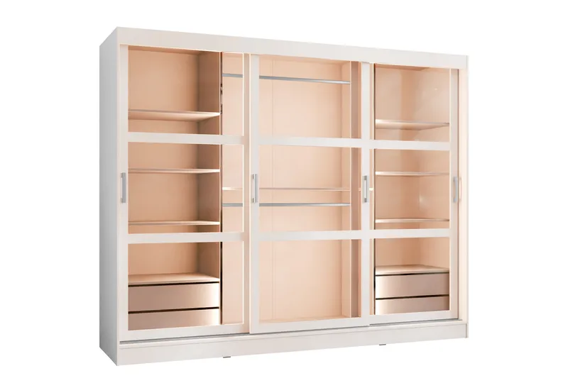 Harvans Garderobeskap 250x203 cm - Hvit - Oppbevaring - Klesoppbevaring - Garderober & garderobesystem