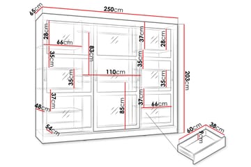 Harvans Garderobeskap 250x203 cm - Hvit - Oppbevaring - Klesoppbevaring - Garderober & garderobesystem