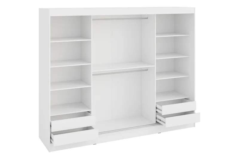 Harvans Garderobeskap 250x203 cm - Hvit - Oppbevaring - Klesoppbevaring - Garderober & garderobesystem