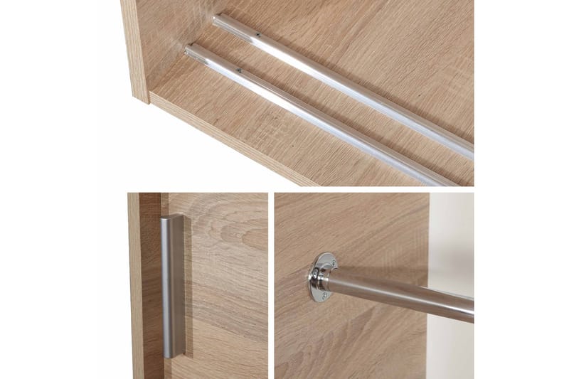 Harvinder Garderob med Speil 120x205 cm - Beige - Oppbevaring - Klesoppbevaring - Garderober & garderobesystem