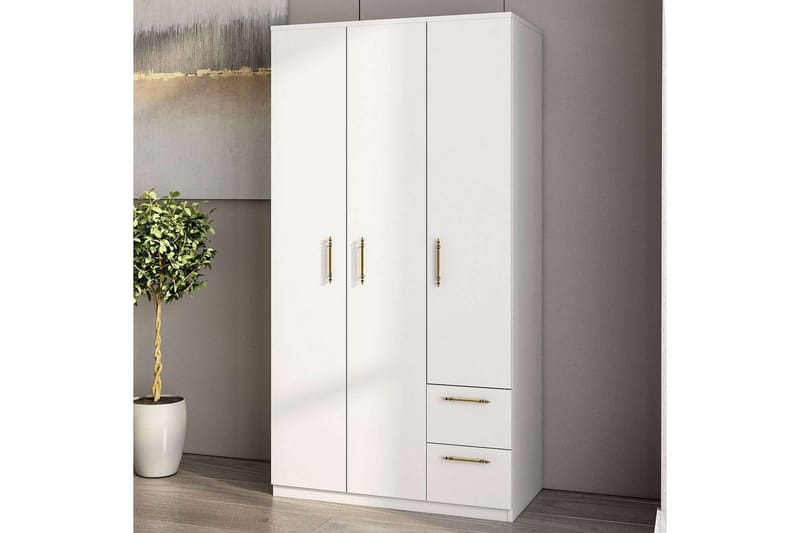 Hearst Garderobe 90x171,8 cm - Hvit - Oppbevaring - Klesoppbevaring - Garderober & garderobesystem - Garderobeskap & klesskap