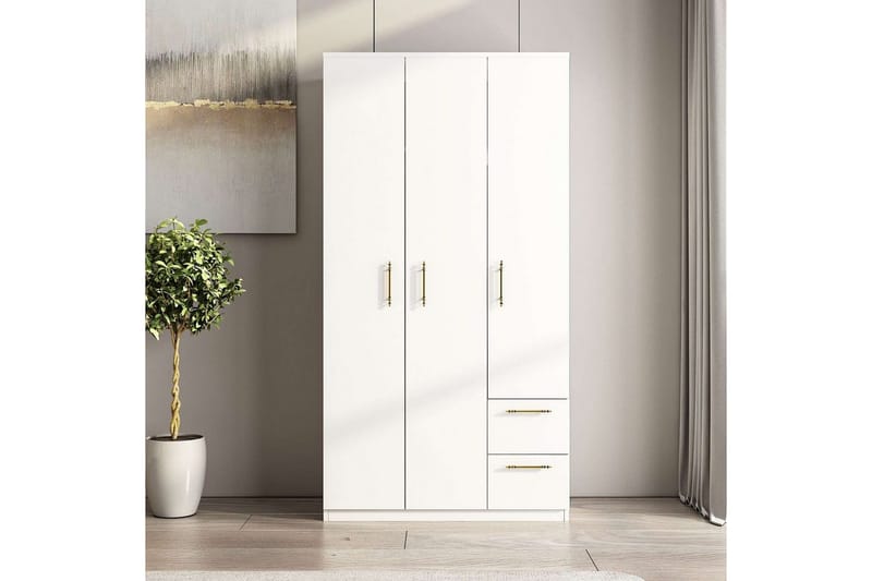 Hearst Garderobe 90x171,8 cm - Hvit - Oppbevaring - Klesoppbevaring - Garderober & garderobesystem