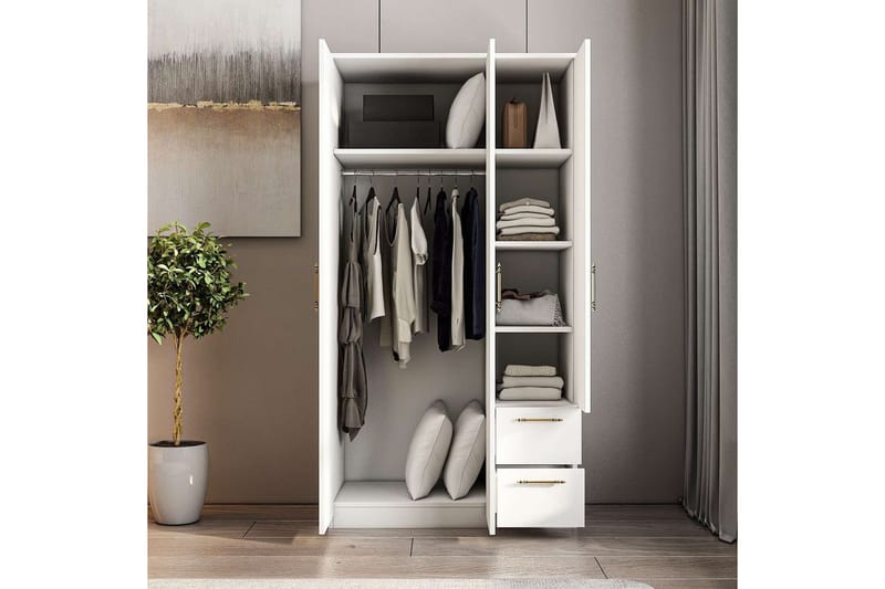 Hearst Garderobe 90x171,8 cm - Hvit - Oppbevaring - Klesoppbevaring - Garderober & garderobesystem