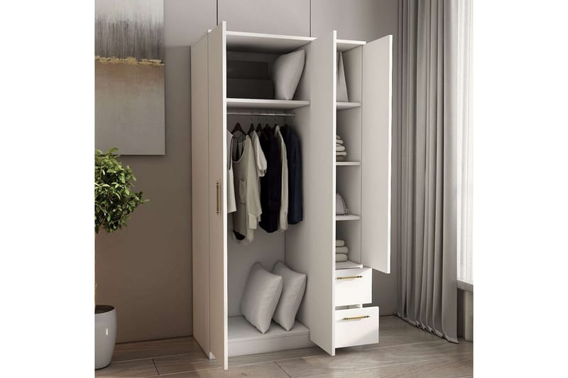 Hearst Garderobe 90x171,8 cm - Hvit - Oppbevaring - Klesoppbevaring - Garderober & garderobesystem