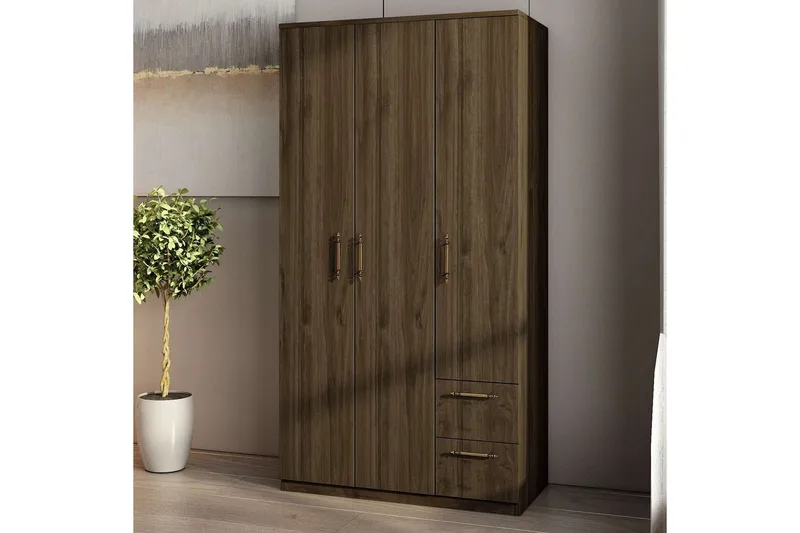 Hearst Garderobe 90x171,8 cm - Valnøtt - Oppbevaring - Klesoppbevaring - Garderober & garderobesystem - Garderobeskap & klesskap