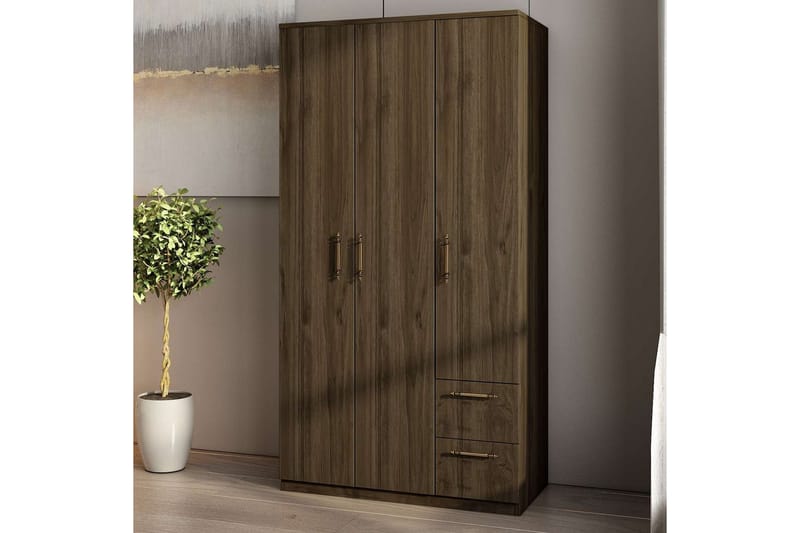 Hearst Garderobe 90x171,8 cm - Valnøtt - Oppbevaring - Klesoppbevaring - Garderober & garderobesystem