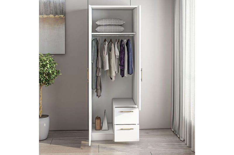 Hearst Garderobesskåp 60x171,8 cm - Hvit - Oppbevaring - Klesoppbevaring - Garderober & garderobesystem - Garderobeskap & klesskap