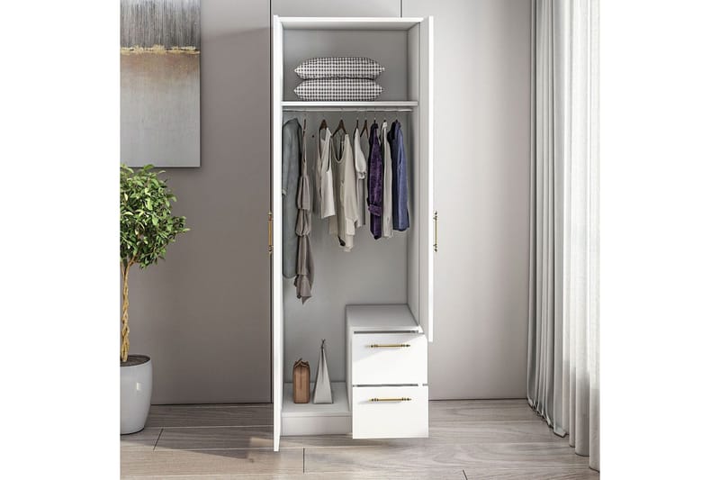 Hearst Garderobesskåp 60x171,8 cm - Hvit - Oppbevaring - Klesoppbevaring - Garderober & garderobesystem