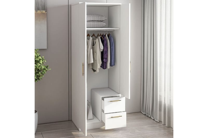 Hearst Garderobesskåp 60x171,8 cm - Hvit - Oppbevaring - Klesoppbevaring - Garderober & garderobesystem