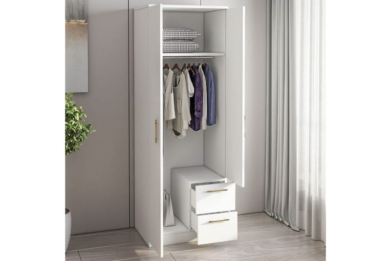 Hearst Garderobesskåp 60x171,8 cm - Hvit - Oppbevaring - Klesoppbevaring - Garderober & garderobesystem - Garderobeskap & klesskap