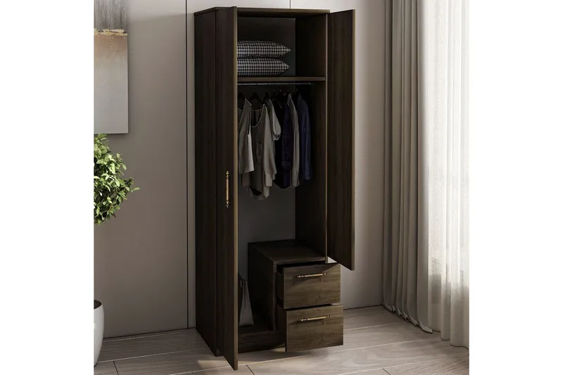 Hearst Garderobesskåp 60x171,8 cm - Valnøtt - Oppbevaring - Klesoppbevaring - Garderober & garderobesystem - Garderobeskap & klesskap