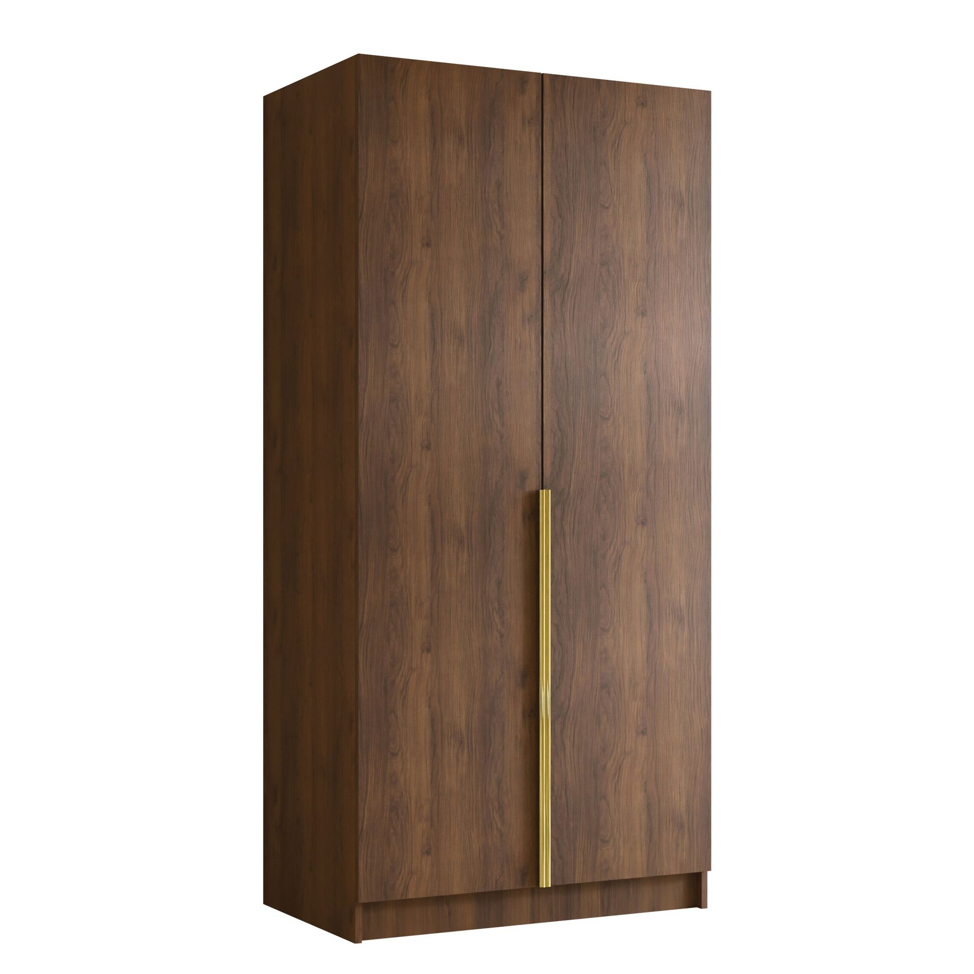 Herrljunga Garderob 100x215 cm - Brun/Gull