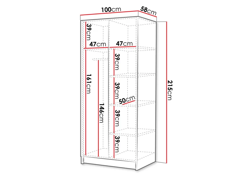 Herrljunga Garderob 100x215 cm - Brun/Gull - Oppbevaring - Klesoppbevaring - Garderober & garderobesystem