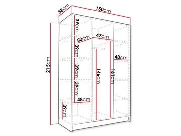 Herrljunga Garderob 150x215 cm - Brun/Gull - Oppbevaring - Klesoppbevaring - Garderober & garderobesystem