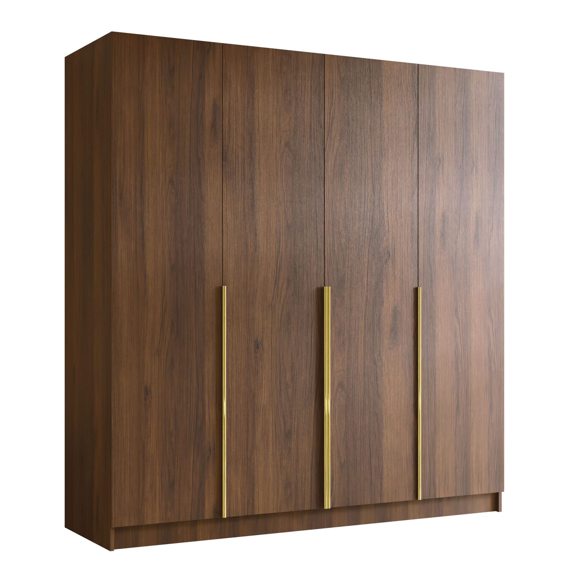 Herrljunga Garderob 200x215 cm - Brun/Gull