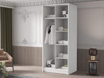 Herrljunga Garderob med Speil 100x215 cm - Gull/Speil - Oppbevaring - Klesoppbevaring - Garderober & garderobesystem