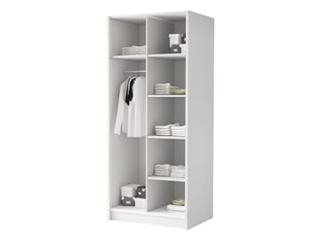Herrljunga Garderob med Speil 100x215 cm - Gull/Speil - Oppbevaring - Klesoppbevaring - Garderober & garderobesystem