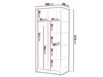 Herrljunga Garderob med Speil 100x215 cm - Gull/Speil - Oppbevaring - Klesoppbevaring - Garderober & garderobesystem