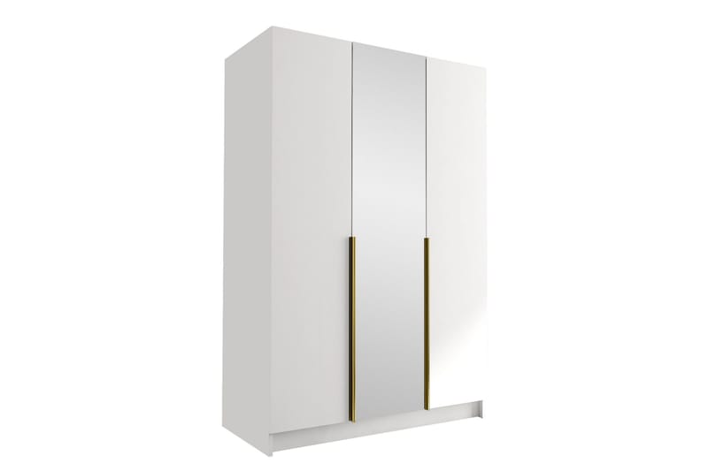 Hvit/Gull Herrljunga Garderob med Speil 150 cm