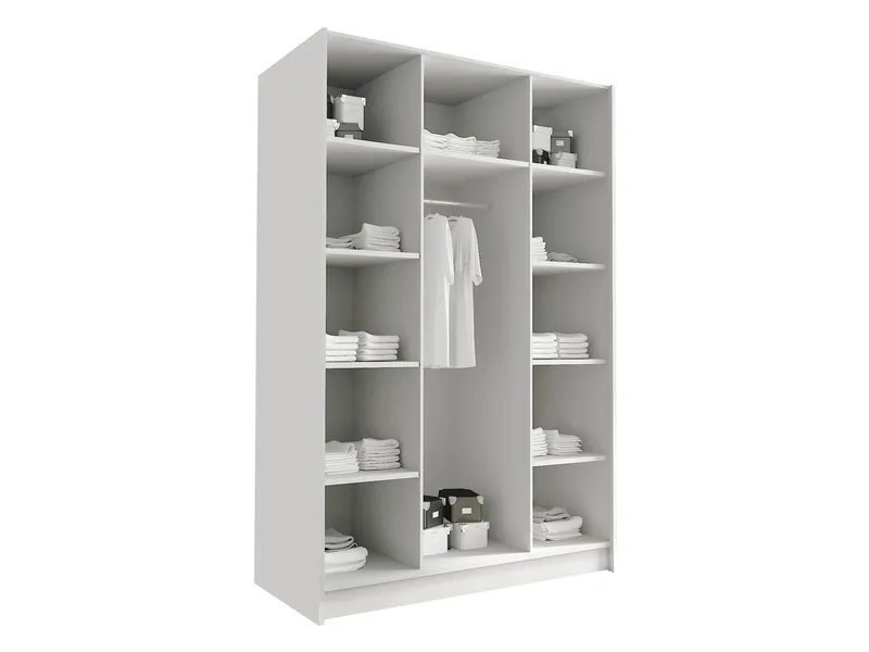 Herrljunga Garderob med Speil 150x215 cm - Brun/Gull/Speil - Oppbevaring - Klesoppbevaring - Garderober & garderobesystem