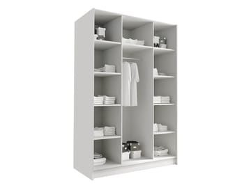 Herrljunga Garderob med Speil 150x215 cm - Brun/Svart/Speil - Oppbevaring - Klesoppbevaring - Garderober & garderobesystem