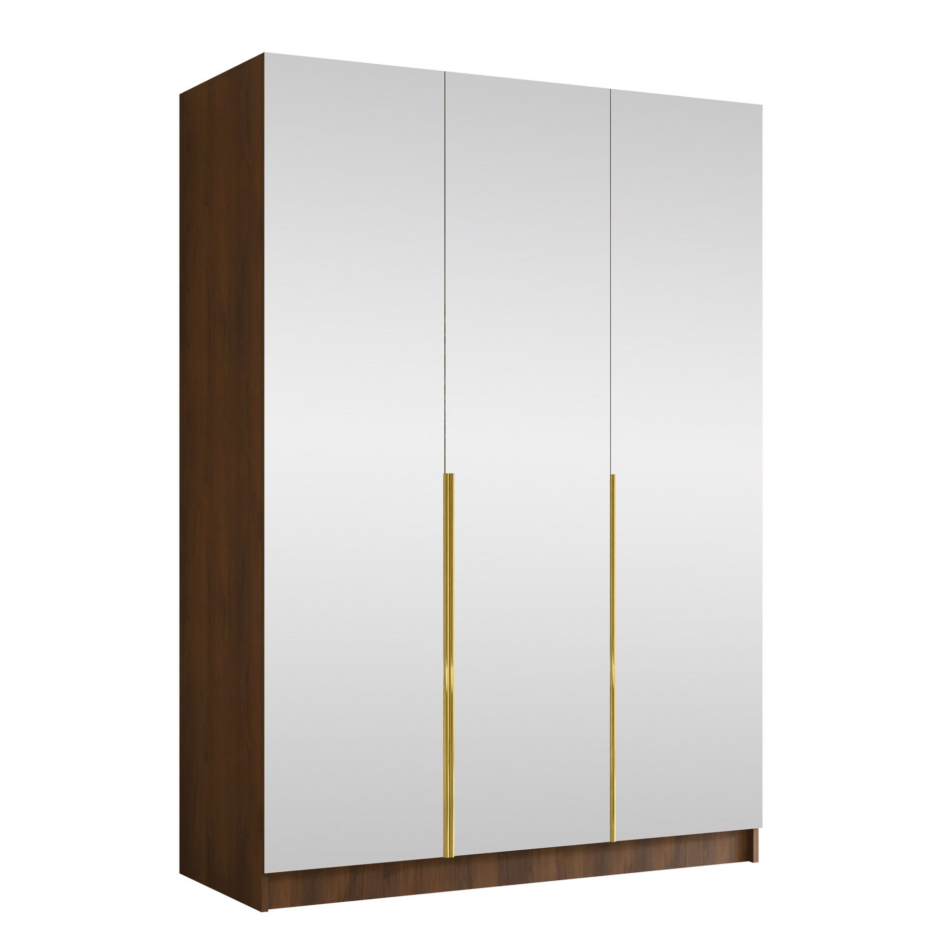 Herrljunga Garderob med Speil 150x215 cm - Gull/Speil