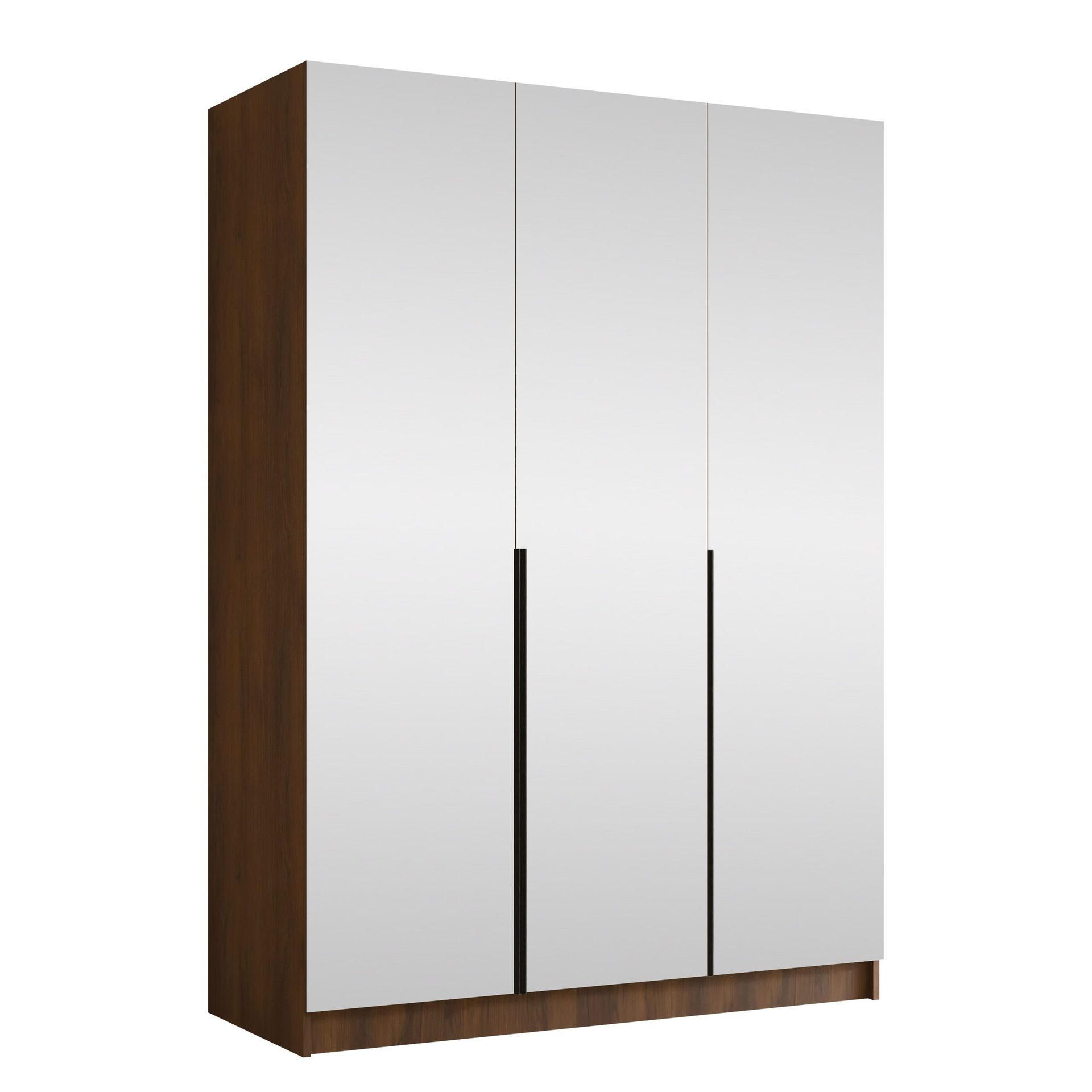 Herrljunga Garderob med Speil 150x215 cm - Svart/Speil