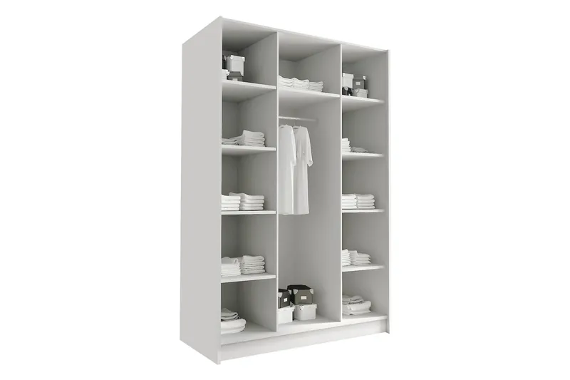 Herrljunga Garderobe med Speil 150 cm - Svart/Gull - Oppbevaring - Klesoppbevaring - Garderober & garderobesystem