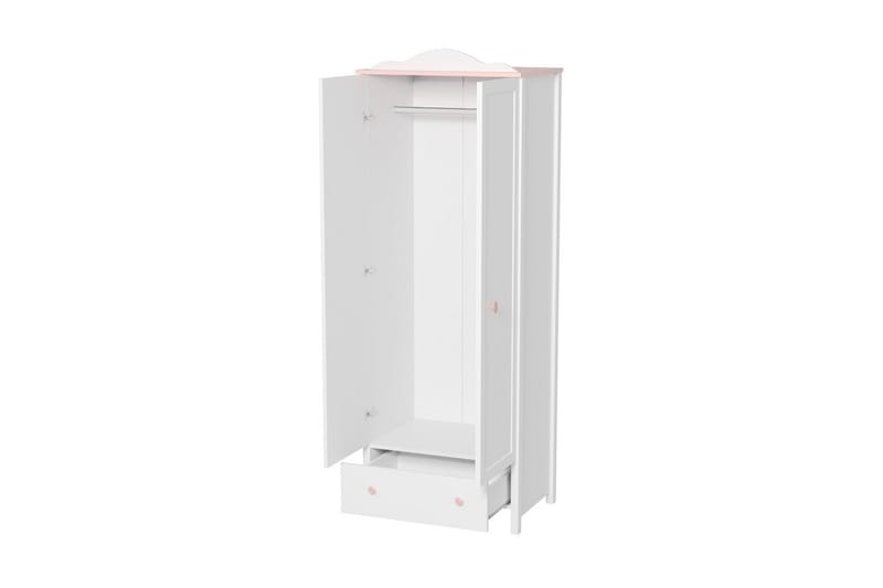 Hilts Garderob 85x196 cm Vit||Pink - Oppbevaring - Klesoppbevaring - Garderober & garderobesystem