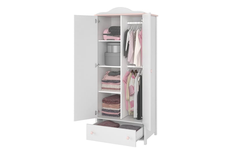 Hilts Garderobeskap 85x196 cm i Tre - Hvit - Oppbevaring - Klesoppbevaring - Garderober & garderobesystem