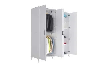 Hiora Garderobe 180x224 cm - Hvit - Oppbevaring - Klesoppbevaring - Garderober & garderobesystem