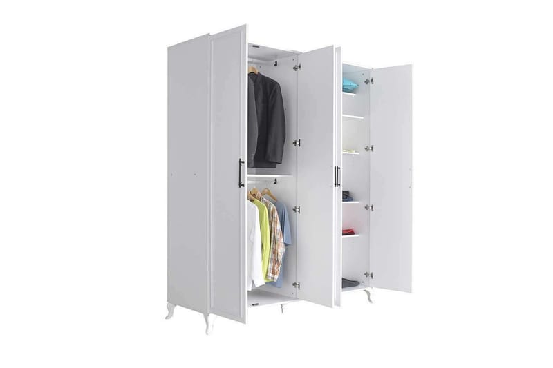Hiora Garderobe 180x224 cm - Hvit - Oppbevaring - Klesoppbevaring - Garderober & garderobesystem