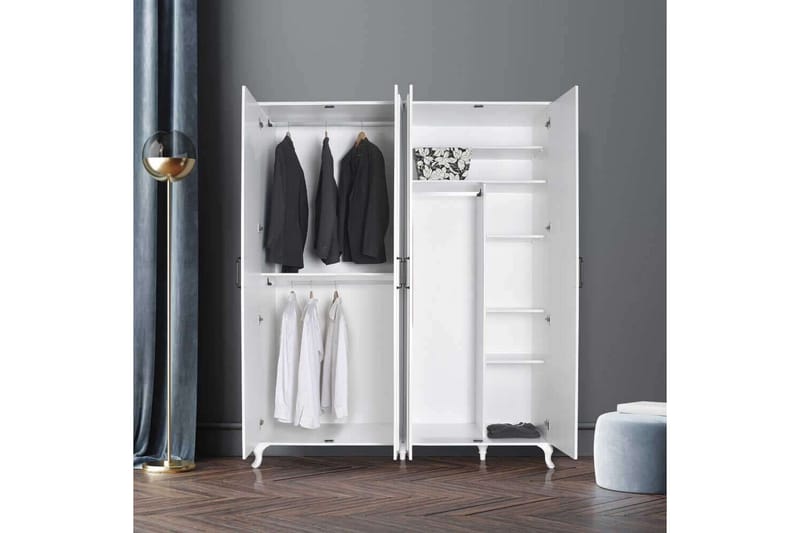 Hiora Garderobe 180x224 cm - Hvit - Oppbevaring - Klesoppbevaring - Garderober & garderobesystem