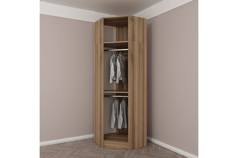 Fruitland Hjørnegarderobe 74 cm - Eik/Antrasitt - Hjørnegarderobe