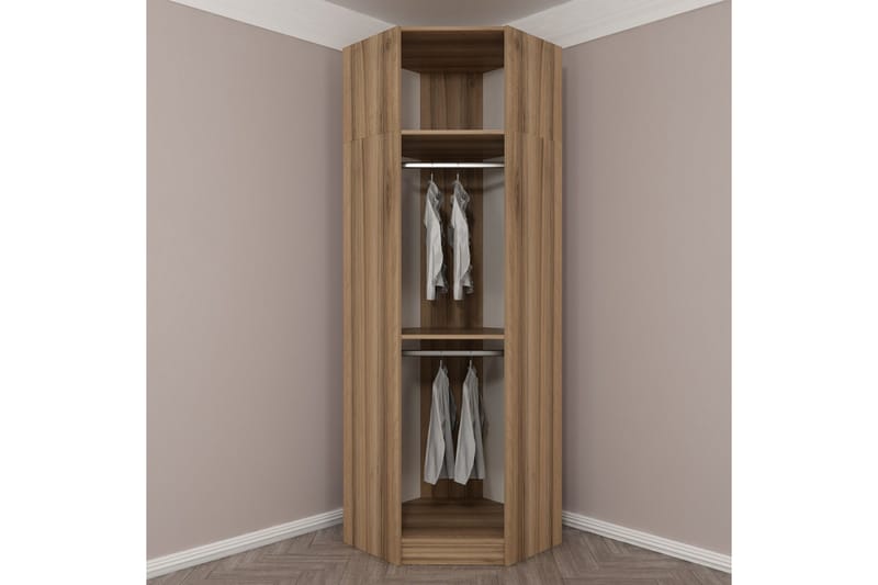 Fruitland Hjørnegarderobe 74 cm - Eik/Antrasitt - Hjørnegarderobe