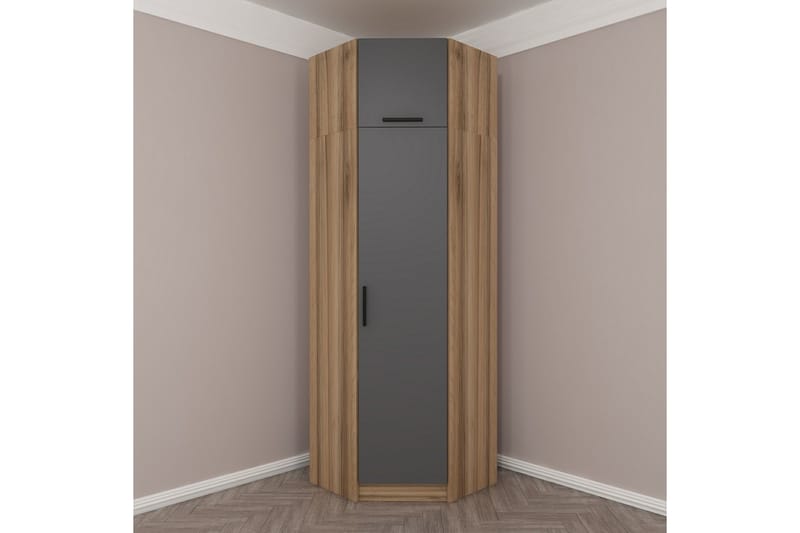Fruitland Hjørnegarderobe 74 cm - Eik/Antrasitt - Oppbevaring - Klesoppbevaring - Garderober & garderobesystem - Hjørnegarderobe