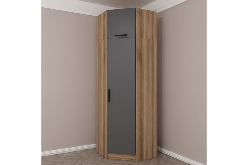 Fruitland Hjørnegarderobe 74 cm - Eik/Antrasitt - Oppbevaring - Klesoppbevaring - Garderober & garderobesystem - Hjørnegarderobe