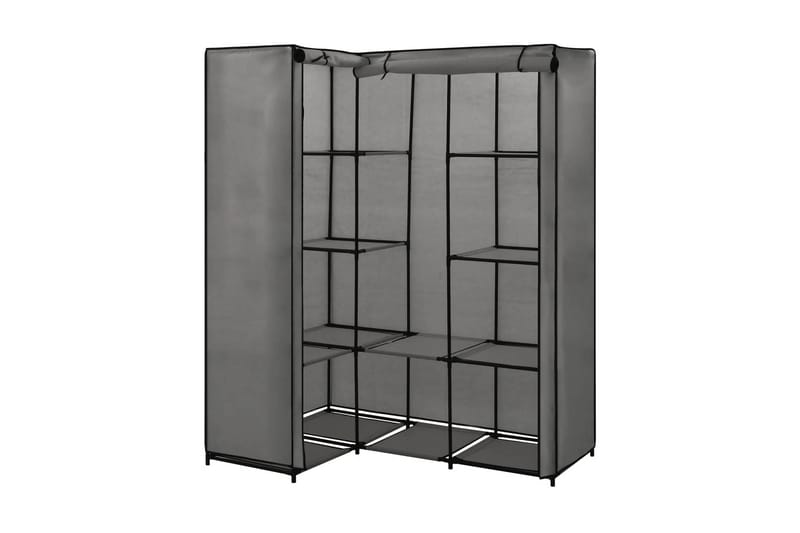 Hjørnegarderobe grå 130x87x169 cm - Oppbevaring - Klesoppbevaring - Garderober & garderobesystem - Hjørnegarderobe
