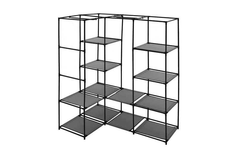 Hjørnegarderobe grå 130x87x169 cm - Oppbevaring - Klesoppbevaring - Garderober & garderobesystem - Hjørnegarderobe
