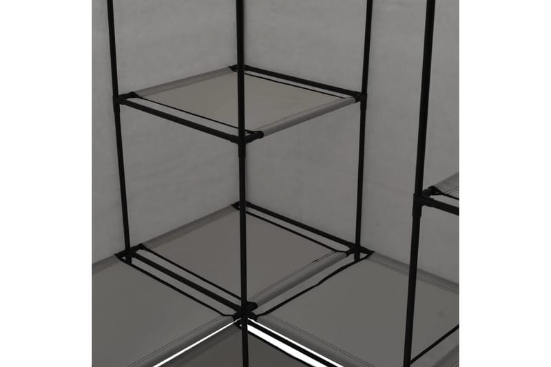 Hjørnegarderobe grå 130x87x169 cm - Oppbevaring - Klesoppbevaring - Garderober & garderobesystem - Hjørnegarderobe