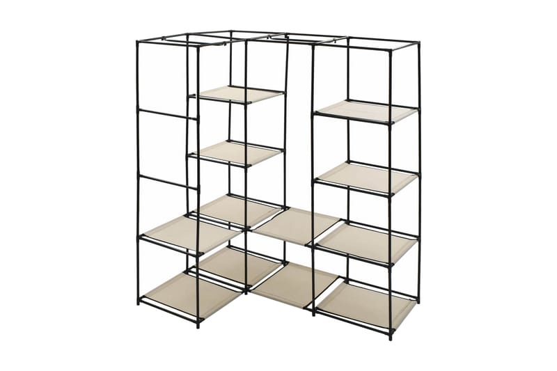 Hjørnegarderobe kremhvit 130x87x169 cm - Oppbevaring - Klesoppbevaring - Garderober & garderobesystem - Hjørnegarderobe