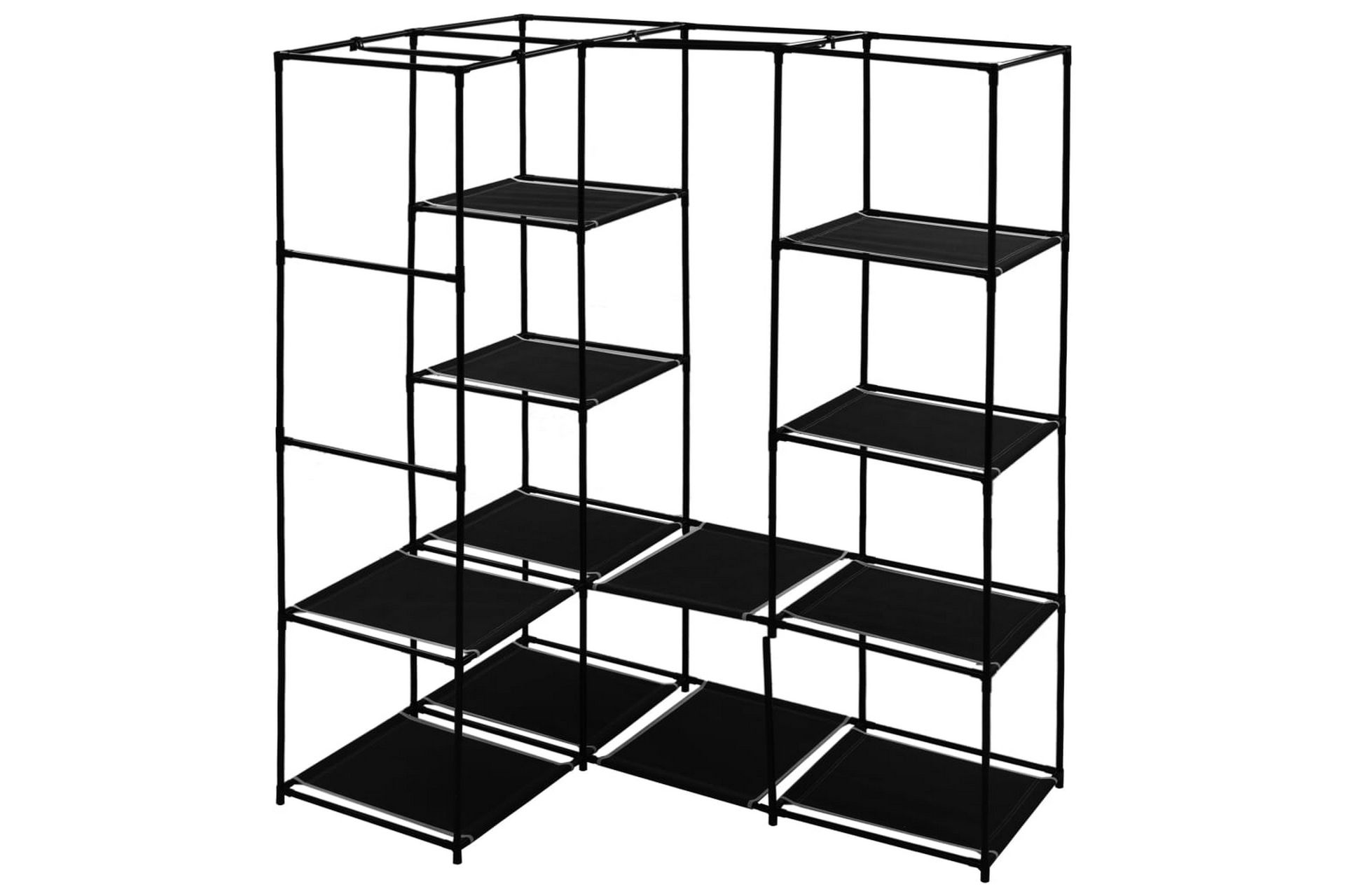 Hjørnegarderobe svart 130x87x169 cm - Oppbevaring - Klesoppbevaring - Garderober & garderobesystem - Hjørnegarderobe