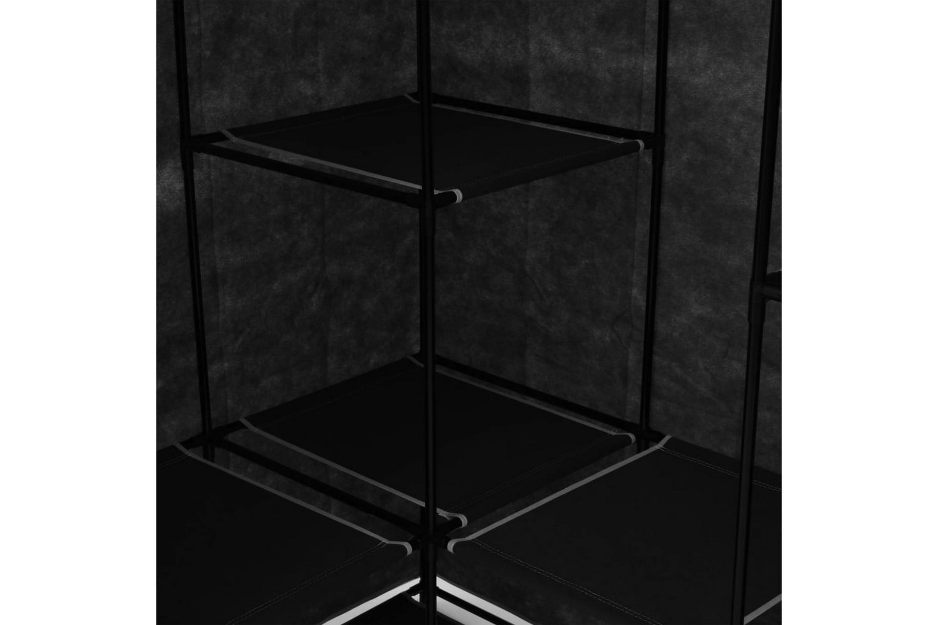 Hjørnegarderobe svart 130x87x169 cm - Oppbevaring - Klesoppbevaring - Garderober & garderobesystem - Hjørnegarderobe