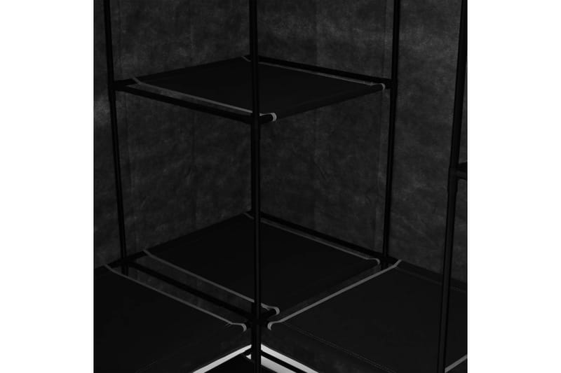 Hjørnegarderobe svart 130x87x169 cm - Oppbevaring - Klesoppbevaring - Garderober & garderobesystem - Hjørnegarderobe
