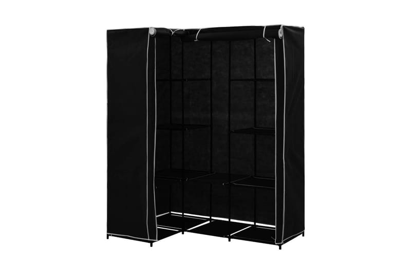 Hjørnegarderobe svart 130x87x169 cm - Oppbevaring - Klesoppbevaring - Garderober & garderobesystem - Hjørnegarderobe