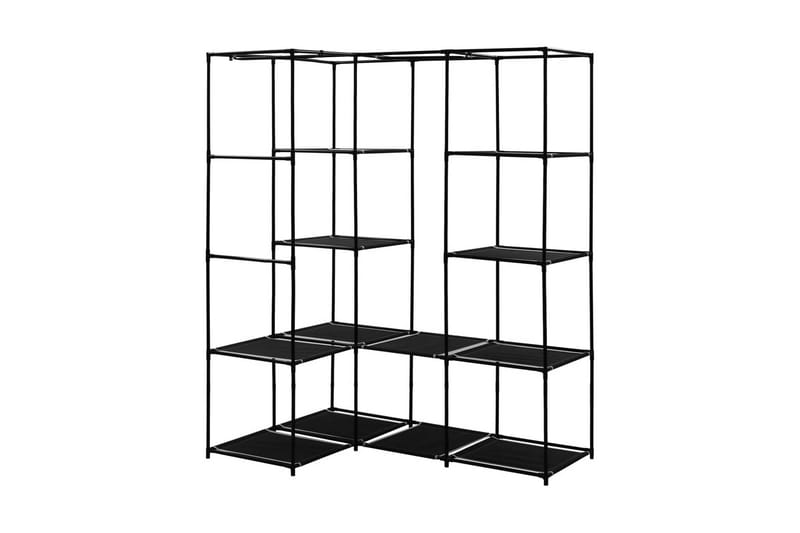 Hjørnegarderobe svart 130x87x169 cm - Oppbevaring - Klesoppbevaring - Garderober & garderobesystem - Hjørnegarderobe