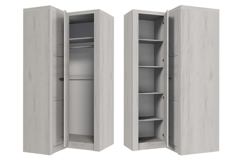 Indianapolis Garderobe 106x58x192 cm - Oppbevaring - Klesoppbevaring - Garderober & garderobesystem - Hjørnegarderobe