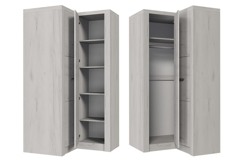 Indianapolis Garderobe 106x58x192 cm - Hjørnegarderobe