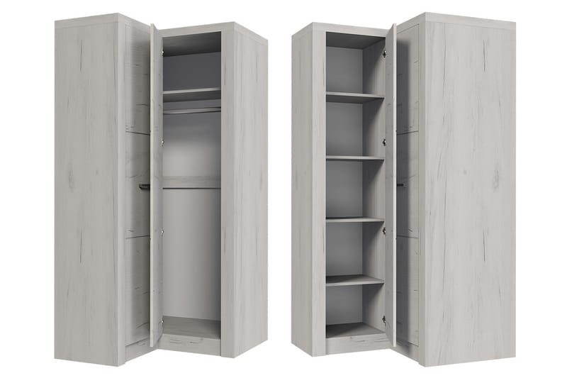 Indianapolis Garderobe 106x58x192 cm - Oppbevaring - Klesoppbevaring - Garderober & garderobesystem - Hjørnegarderobe